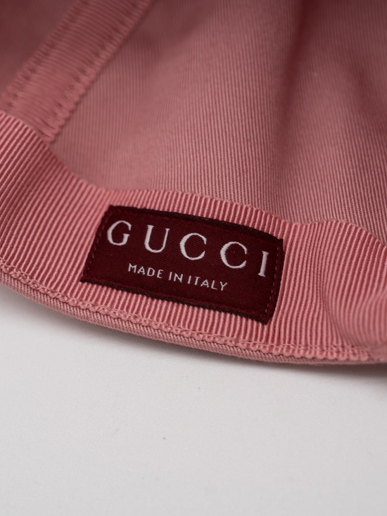 size L Gucci White Logo Embroidered Cotton Baseball Cap Hat Pink main image 4